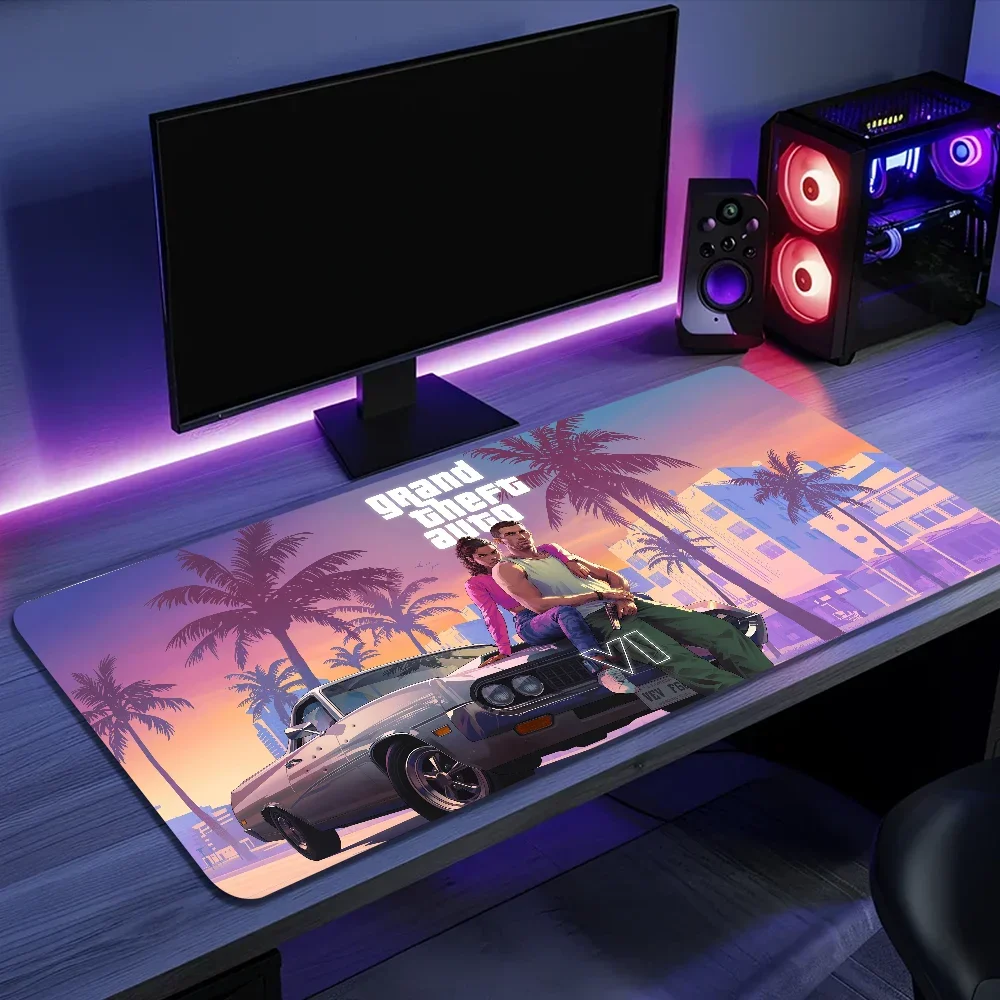 Game G-GTA 6 Large PC Mouse Pad For Non-Slip Gaming Laptops Gamer Carpet Keyboard Mat Desk Protector 6