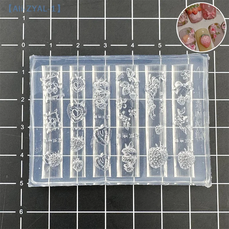 【ZYAL-1】실리콘 네일 몰드 장미꽃 모양 네일 장식 네일 살롱 네일 DIY 디자인 네일 살롱 입체 매니큐어 도구
