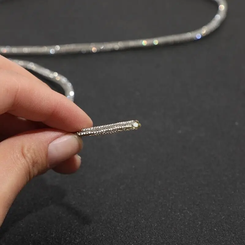 5/10/20 Yards Strass Seil Glitter Kristall Rohr Schnur Glänzendes Runde Seil DIY Kordelzug für Hoodie Hosen Ersatz string – Detail 5