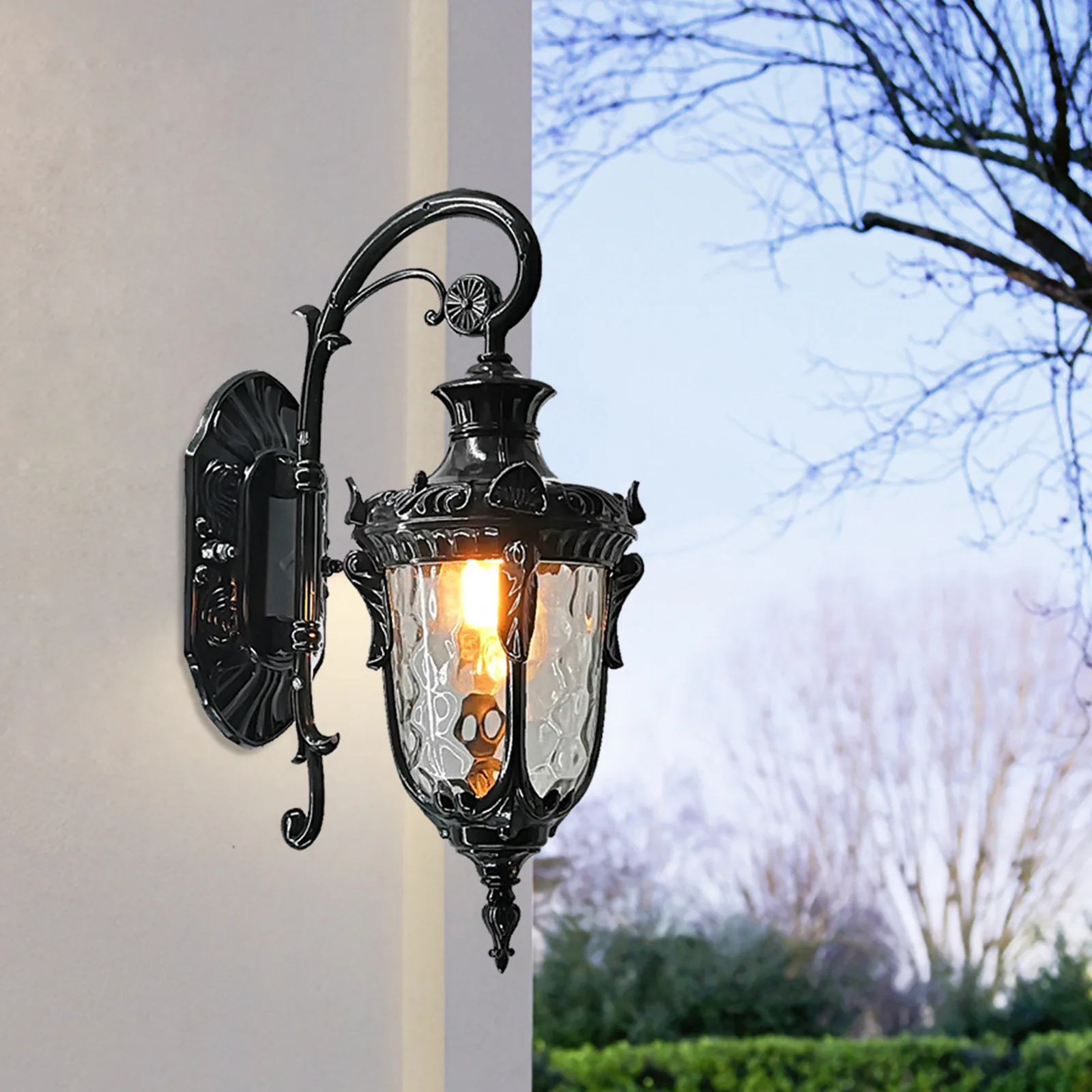 Outdoor Exterior Wall Light Lamp Garden Porch Patio Fixture Lighting Glass Lantern NEW