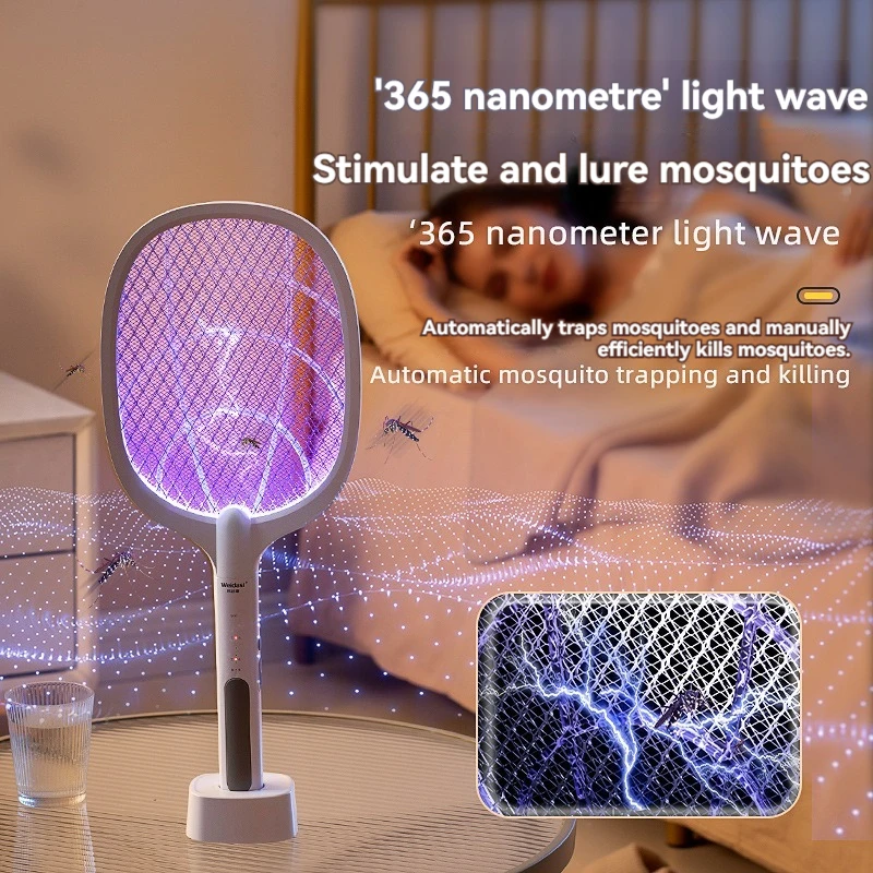 Description Picture 2 of item4000V Type-C Rechargeable Insect Killer Detachable Handheld Automatic Tapping Mode Indoor and Outdoor Electric Fly Swatter