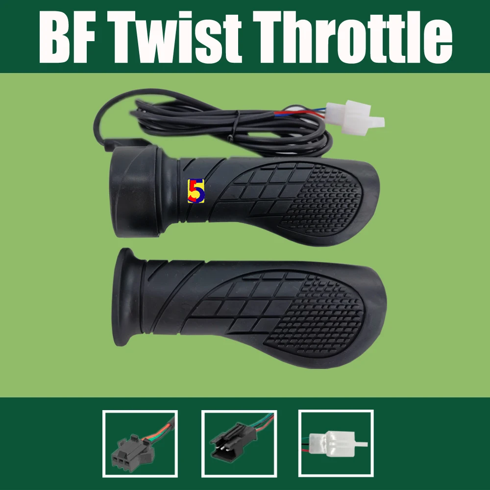 Ebike Twist Throttle Right Handle Throttle for 24V 36V 48V 60V 72V Electric Bicycle Scooter 22.2mm Handlbar SM/2.8 Plug