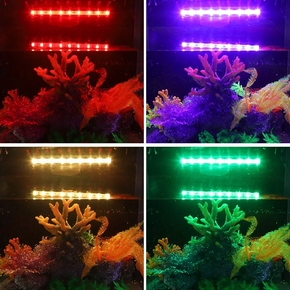 RGB Aquarium light 18-57cm Remote control diving lamp Colorful lamp 90-260v for plants Fish tank essential Amphibious use aquarium light aquarium lamp