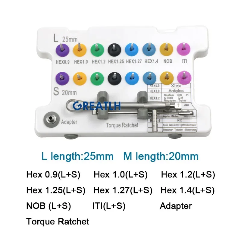 Dental Implant Screw Driver Torque Wrench Screwdriver Dental Restoration Tools Kit Dental Instrument