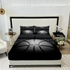 3PC Basketball Court Bed Sheet, Fitted Sheet*1+Pillowcases*2, Suitable For Bedrooms And Guest Rooms, Comfortable And Soft Fabric 1