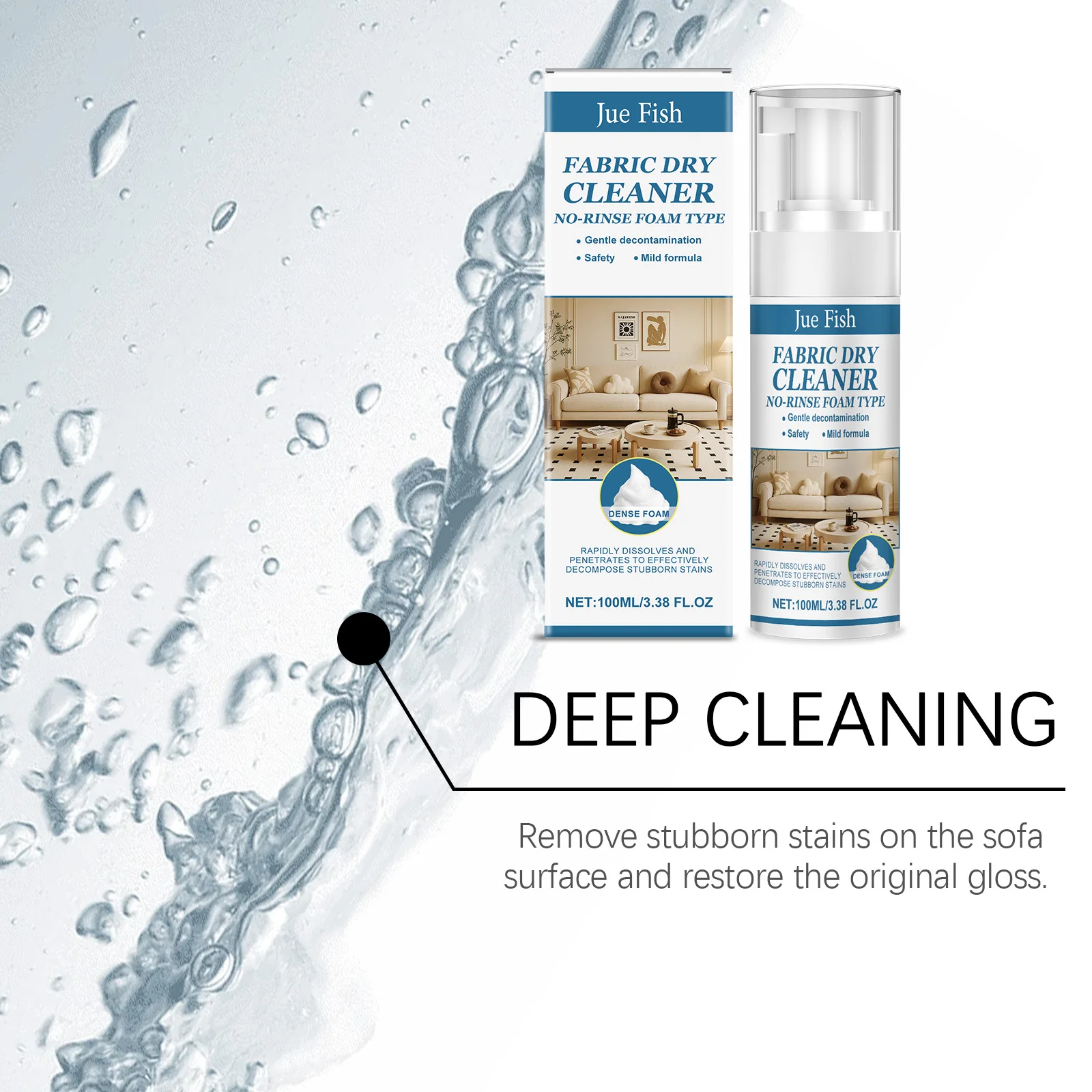 Fabric Sofa Cleaner 100ml Fabric Sofa Cleaner Universal Home Cleaning for Living Room Sofa Cushions Pillows