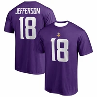 NFL Vikings Minnesota Vikings Jefferson T-Shirt 3D Printed Breathable Comfortable Adult Short Sleeve Outdoor Sports T-Shirt 2