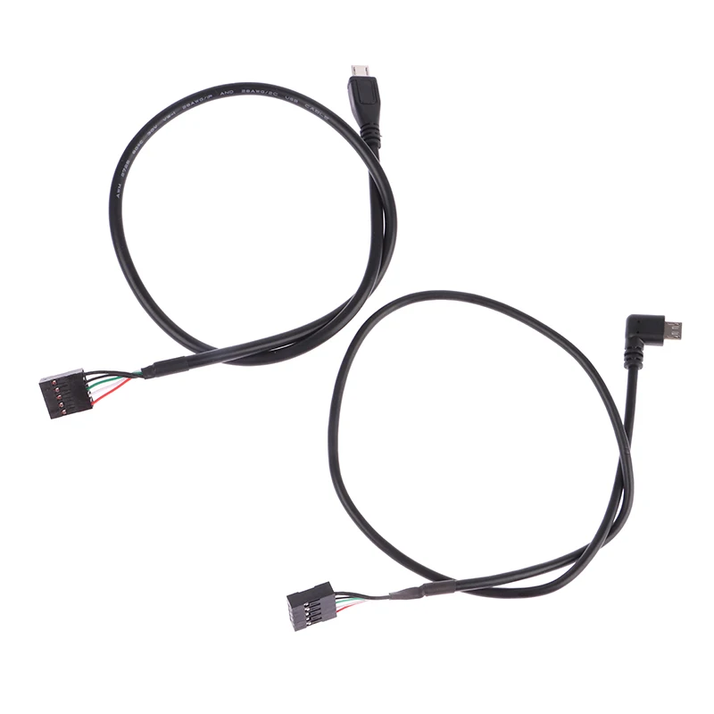 PC 컴퓨터 마더보드 알루미늄 호일 + 직조 메쉬 케이블, 9P-마이크로 USB-듀퐁 2.54mm, 5 핀 듀퐁 USB-마이크로 USB 데이터 코드