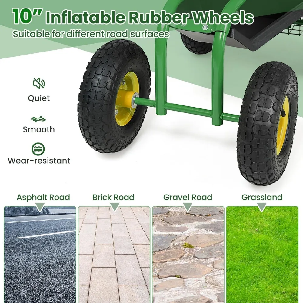 Rolling Garden Seat with Wheels & Storage 6