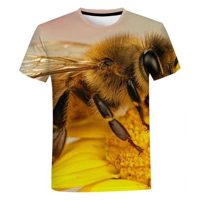 

Animal Bee 3D Printing T-Shirts Summer Fashion Casual Short Sleeve Outdoor Street Tops T-Shirts for Men and Women