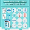 2 in 1 Doctor Kit for Kids Pretend Play Medical Station with Stethoscope Thermometer Sounds & Lights Doctor Toys for Boys Girls 4