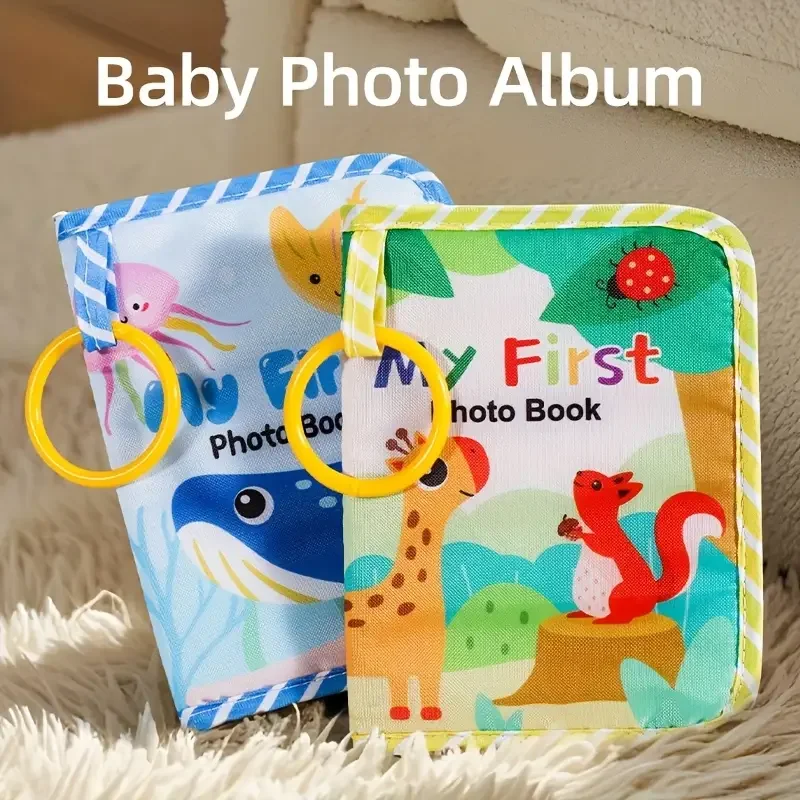 Soft Baby Memory Album with Safe Mirror - First Year Keepsake for Newborns and Toddlers