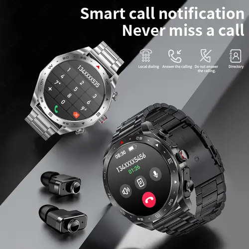 LIGE Smartwatch With Earbuds Bluetooth Headset Speaker Tracker Music Sport Health Track Waterproof AMOLED Screen Men Smart Watch - Image 3