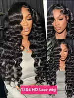 Perruques Lace Front 13x6 HD Loose Deep Wave en Cheveux Humains, Noir Naturel, Cheveux Humains Brésiliens, Perruque Frontale Water Deep Wave en Cheveux Humains 3