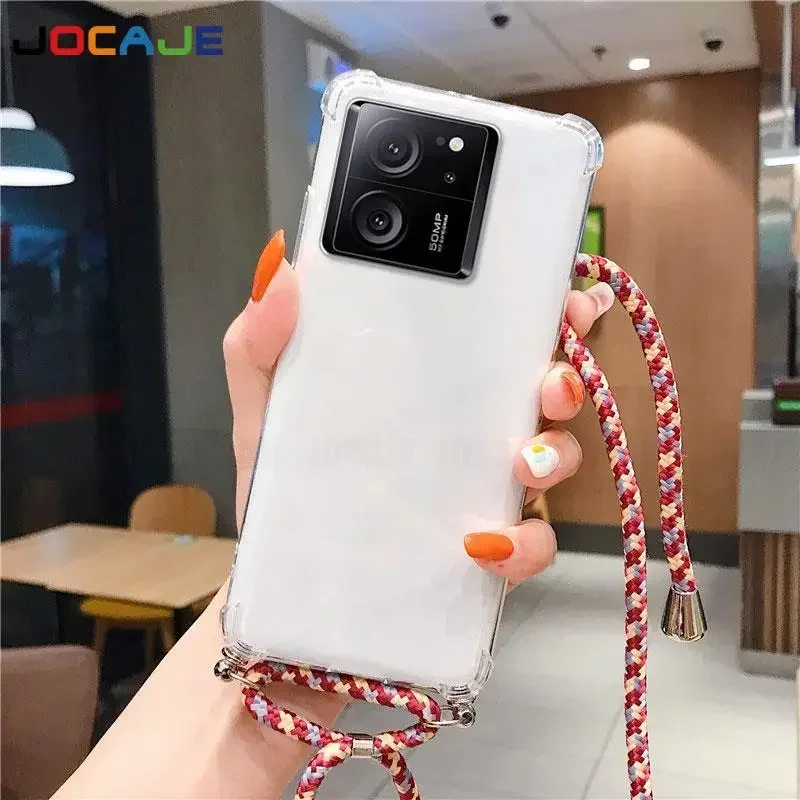 Transparent Shockproof Crossbody Lanyard Case
