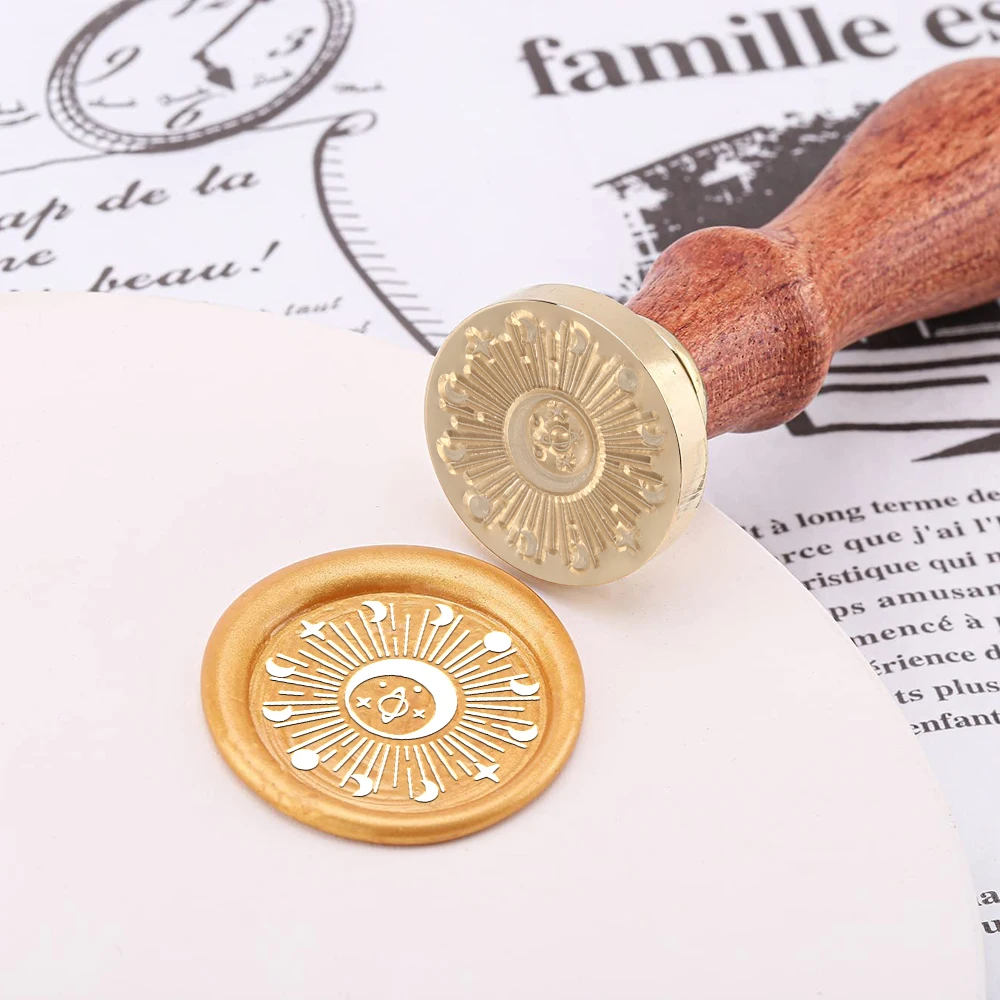 Pentagram Triangle Moon Patterns Wax Seal Stamps Removable Brass Stamp Heads Decorating Wedding Parties Invitations wax seal stamp,wax seal stamp set