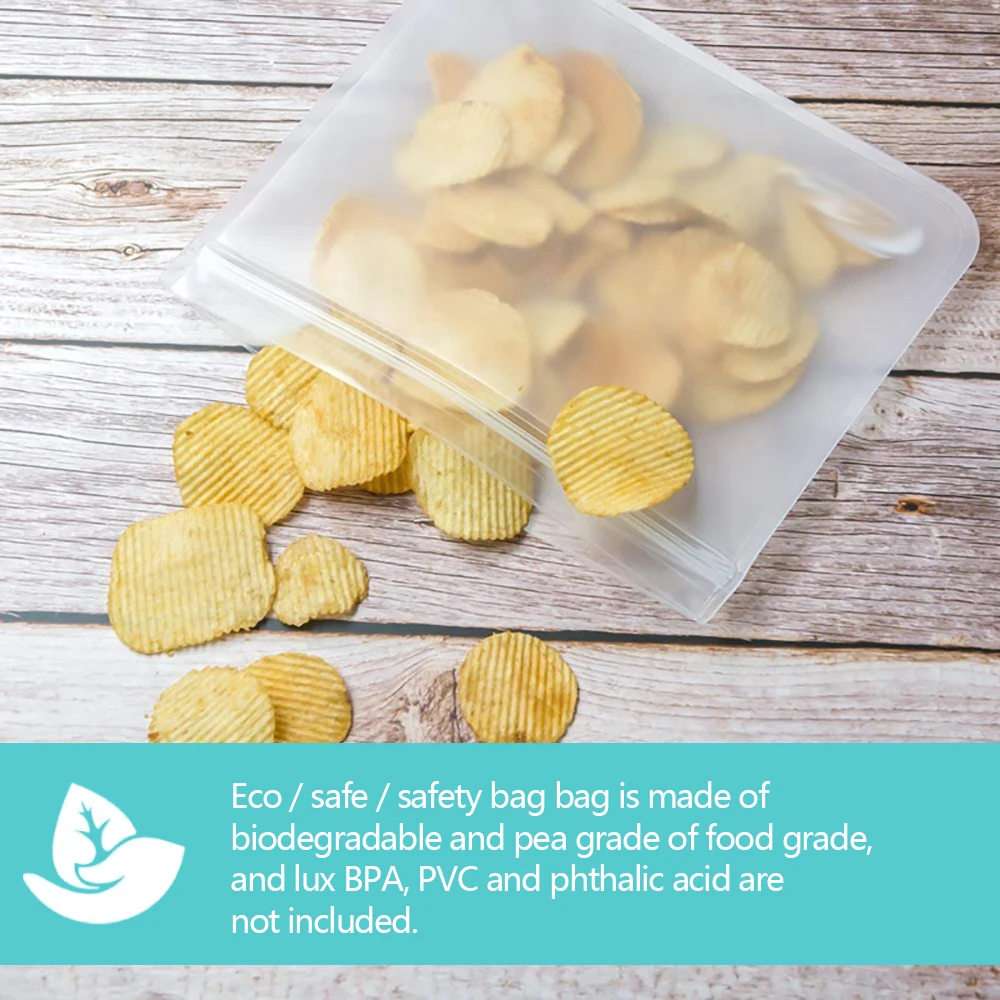 10/20pcs Reusable Food Storage Bags Leakproof Food Bags Lunch Bag Multipurpose Gallon Freezer Bags for Frozen Meat Vegetables