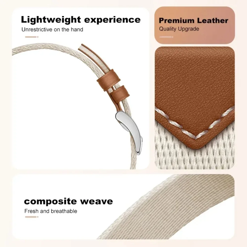 18mm Premium Nylon-Leather Watch Strap - Comfortable Accessory Watchband