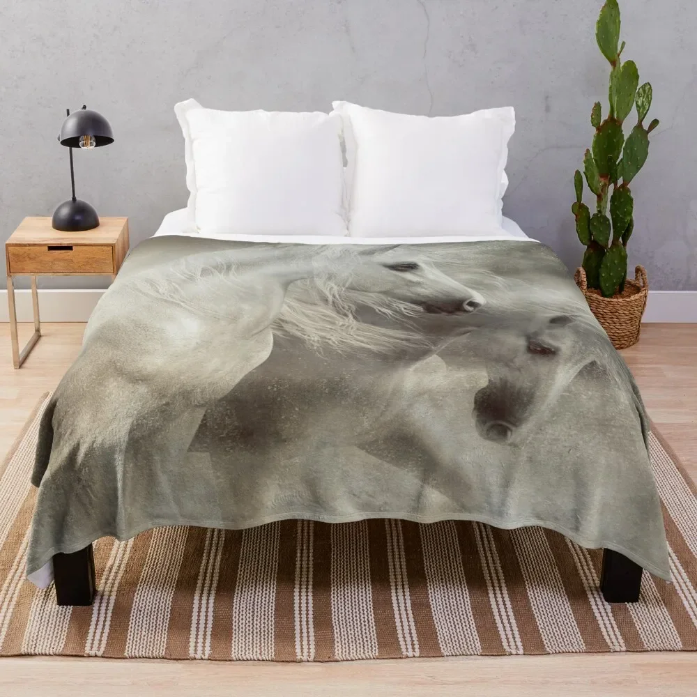 

Arabian Horses Sandstorm Throw Blanket Nap Moving Large Blankets