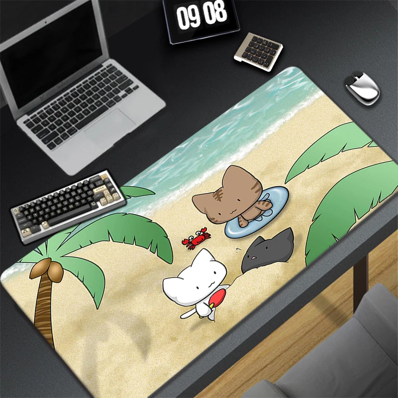 thumbnail image 1 of Alfombrilla grande para ratón de Anime, accesorios para juegos de gato rosa, alfombrilla para teclado de ordenador de oficina Kawaii, 400x900, alfombrilla de escritorio para ordenador portátil y Gamer, 1 of 4