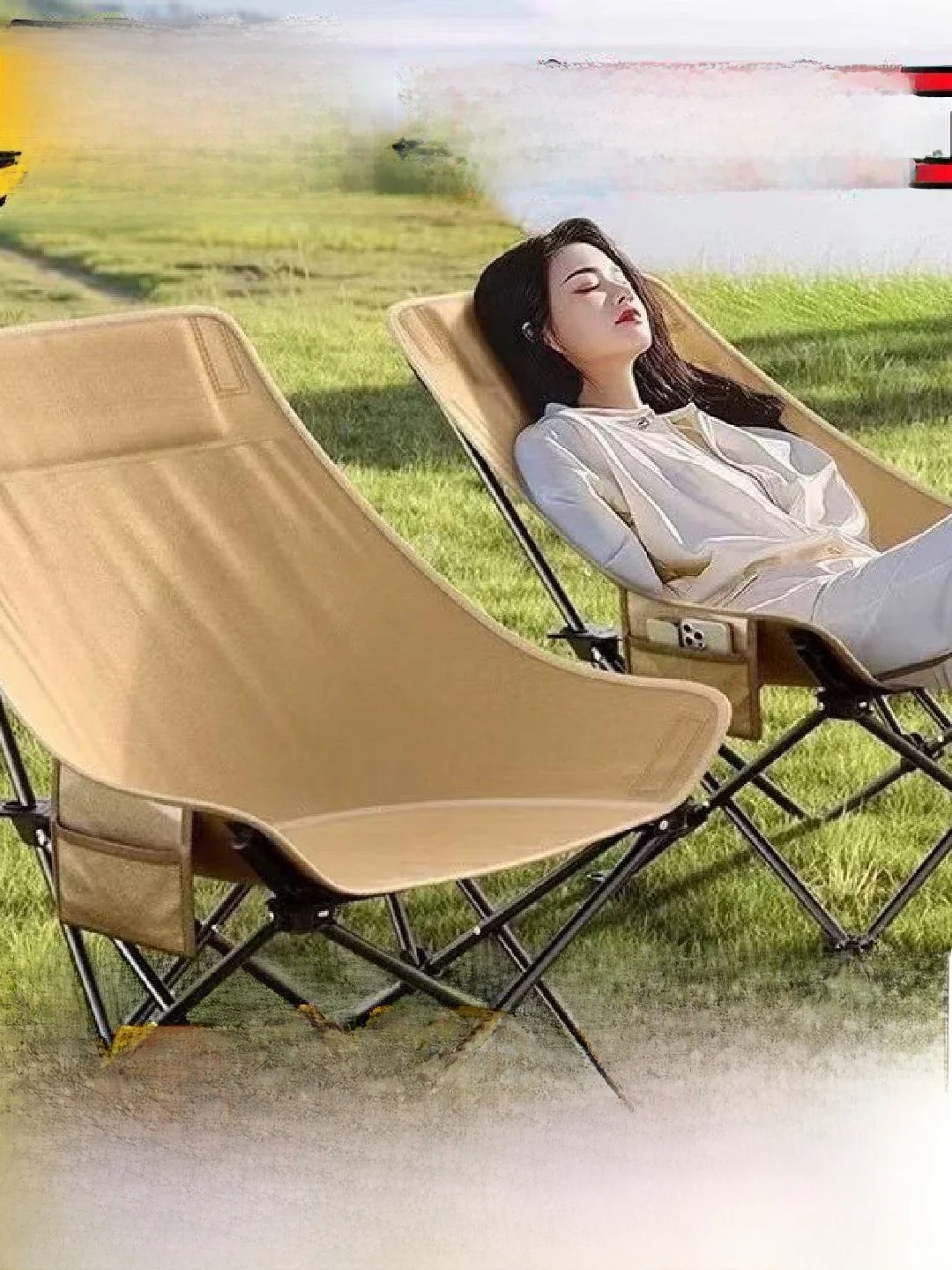 야외 휴대용 접이식 의자 사무실 낮잠용 문체어 조절 가능한 리클라이너 비치 낚시 의자 캠핑 여행용품 캠핑 의자