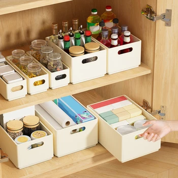 WORTHBUY Multi-functional Foldable Plastic Storage Box Kitchen Storage Organization Seasoning Jar Organizer Box Food Contianer 1