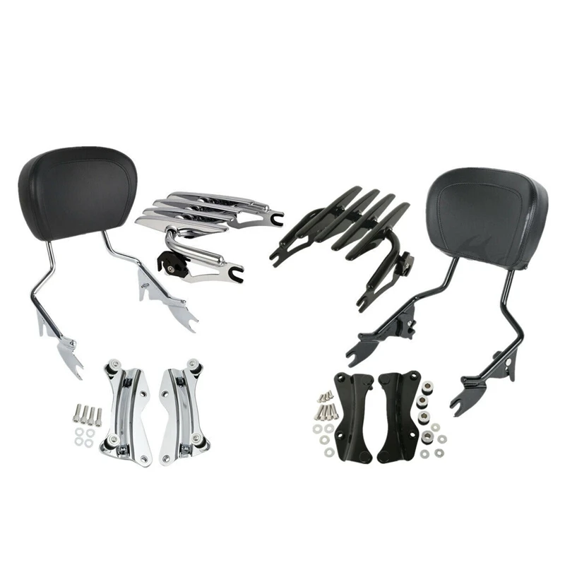 

Detachable Sissy Bar Backrest Luggage Rack Docking Kits For Harley Touring Road King Street Electra Glide FLHR FLHXS 2014-2024