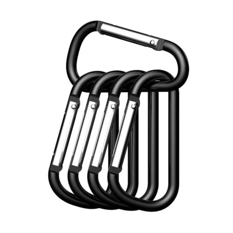 Description Picture 4 of item50/100 Pcs Silver Black Aluminum Carabiner Spring Belt Clip Key Chain Buckles Outdoor Sports Climbing Accessories