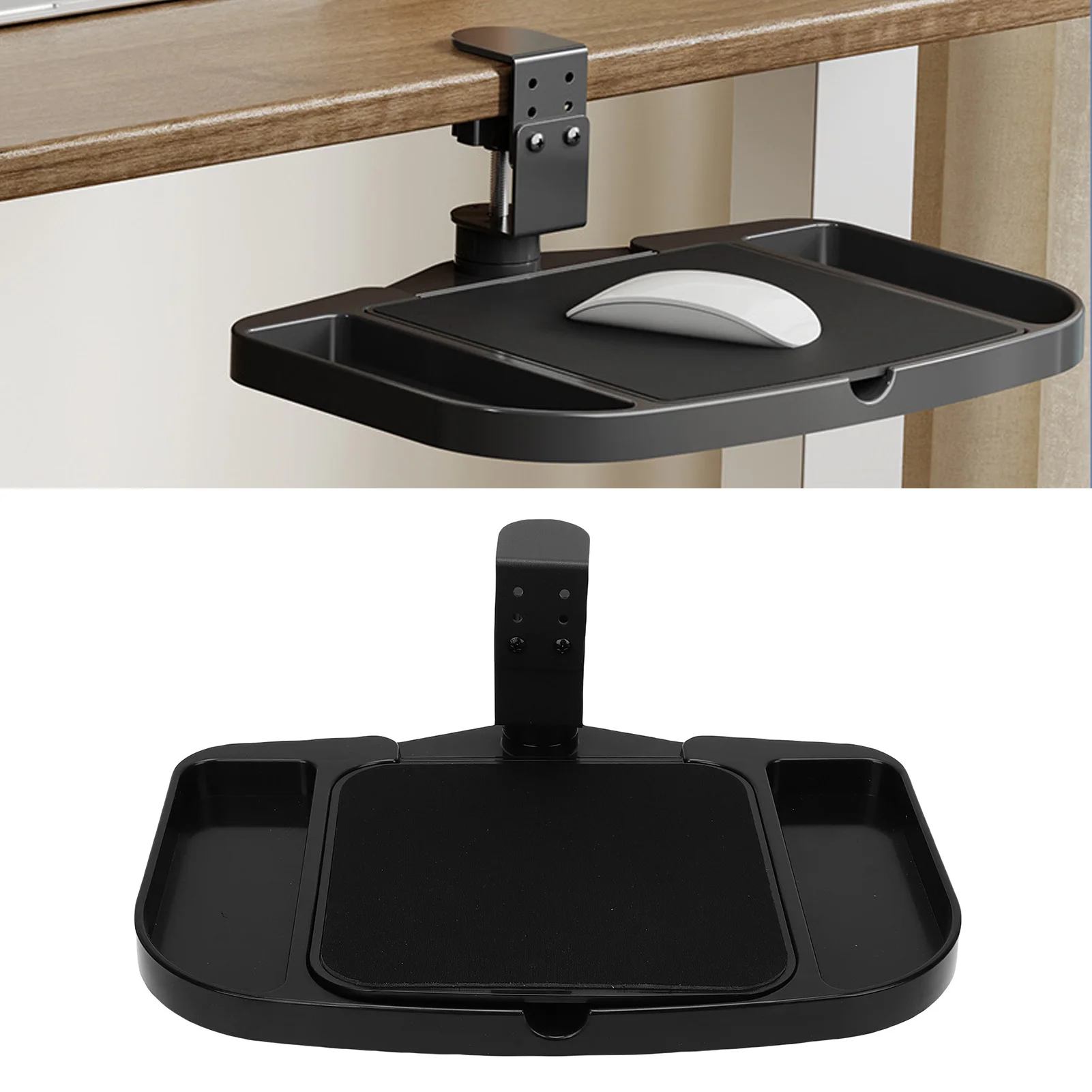Clamp On Mouse Clamp On Mouse Adjustable Pad Device Holder Desk Rotating Tray Rest Extension Attachment