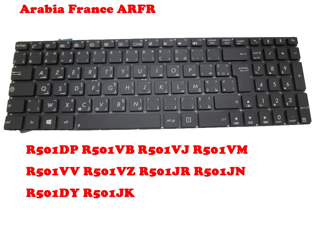 

Клавиатура для ноутбука ASUS R501DP R501VB R501VJ R501VM R501VV R501VZ R501JR R501JN R501DY R501JK с подсветкой, Аравия, Франция, ARFR