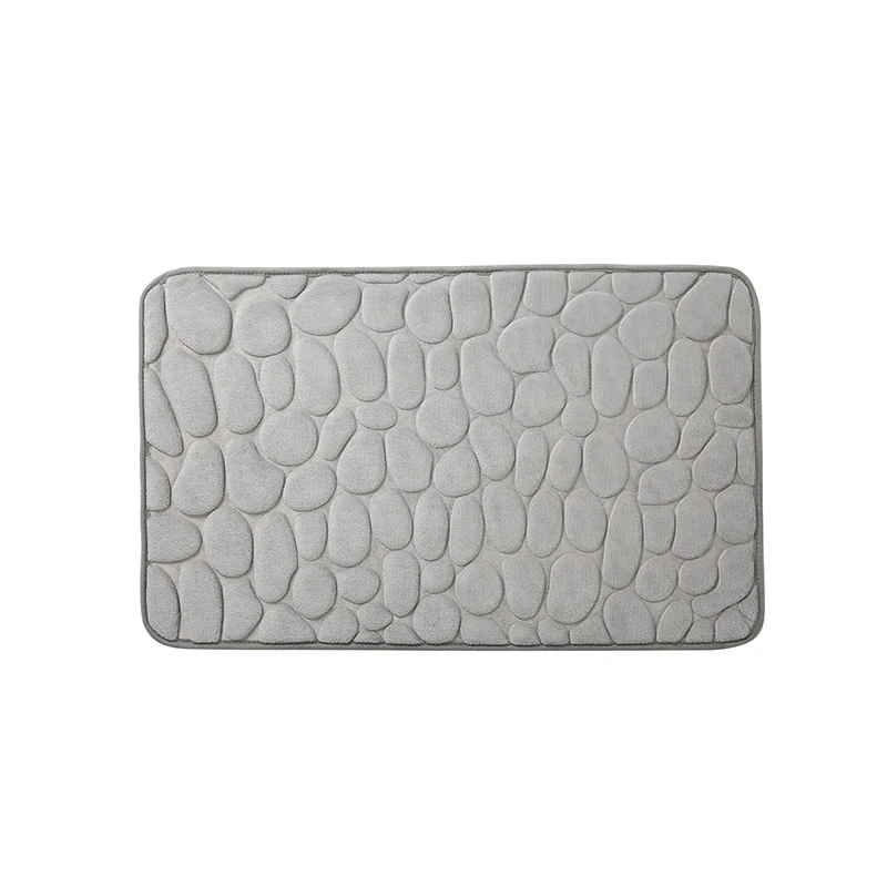 Cobblestone Embossed Non-Slip Memory Foam Bathroom Rug