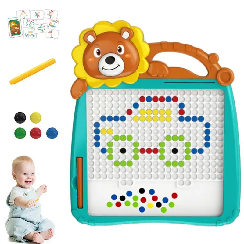 

Magnet Drawing Board For Kids Creative DIY Magnetic Bead Drawing Board With Pen Educational Montessori Magnetic Dots Board