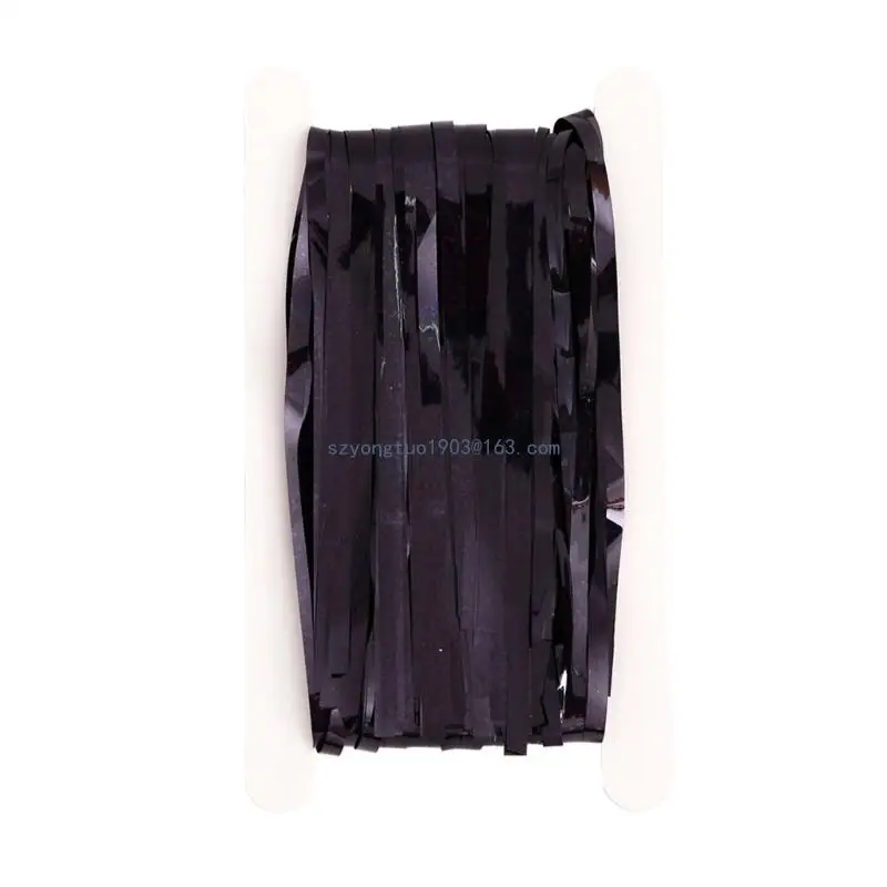 

Iridescent Black Foil Fringe Backdrop Curtains Glitter Shiny Tinsel Party Decor