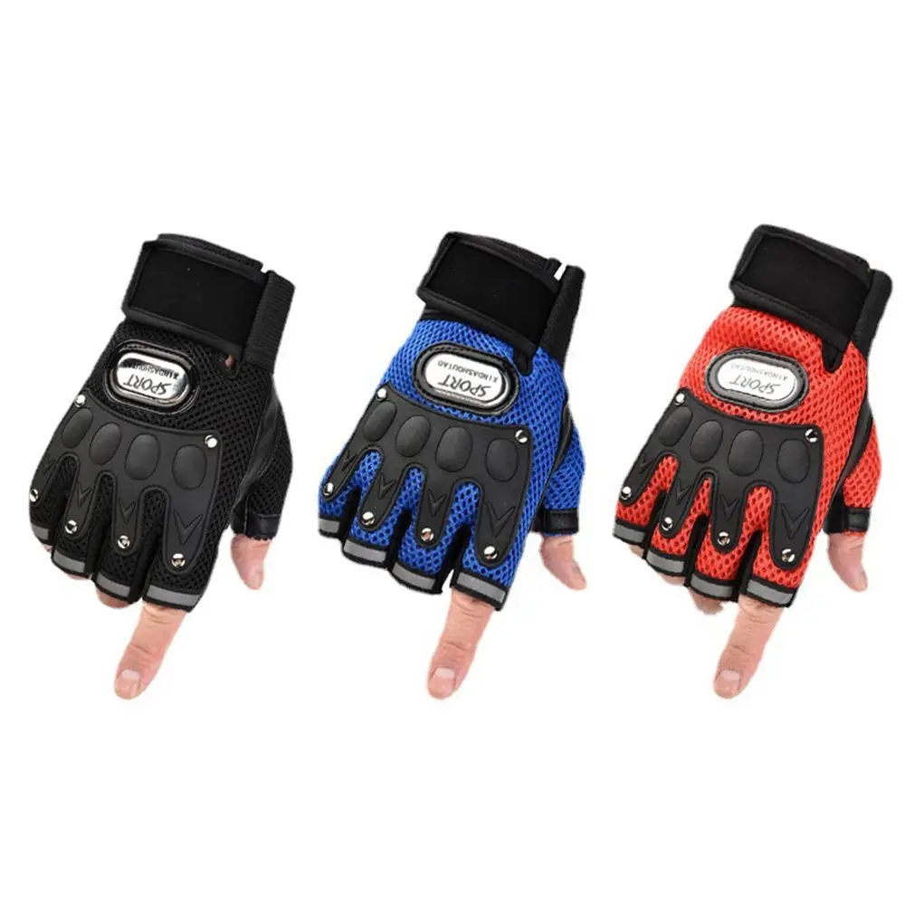 1Pair Fingerless Gloves Half Finger Men Gloves Anti-Slip Outdoor Sports Bicycle Gloves Riding Gloves 3