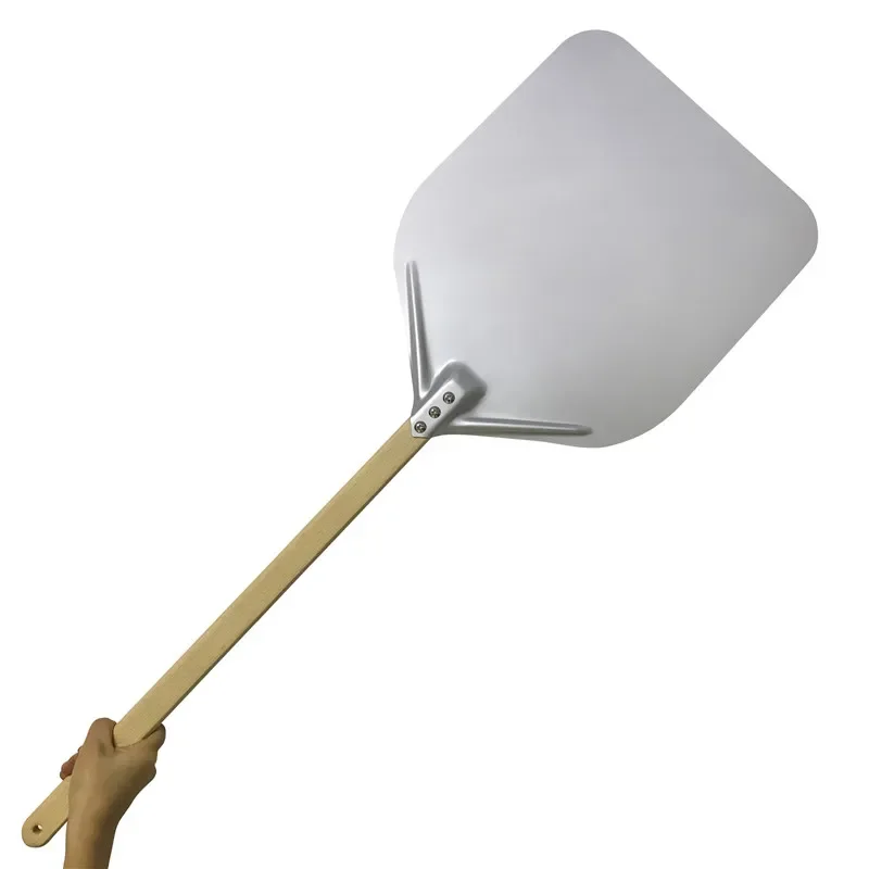 Aluminum Pizza Shovel Peel tray Lifter Tools Non Slip Wooden Handle Cake Bread Paddle Cheese Cutter Baking Turner Accessorie pizza peel