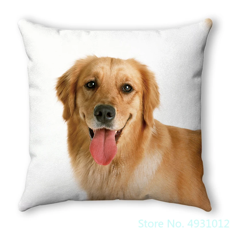 

Human Friends Golden Haired Dog Animal Pillowcase Polyester Home Decor Hugging Car Sofa Cushion Cover 45x45cm
