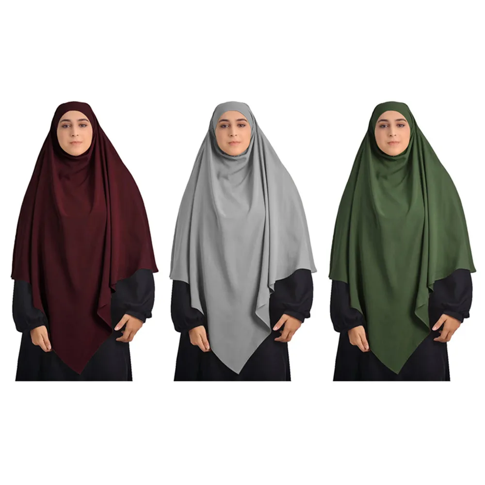 

Muslim Women Long Hijab Scarf One Piece Amira Khimar Overhead Prayer Garment Hijabs Arab Niqab Nikab Islam Ramadan Abayas Burqa