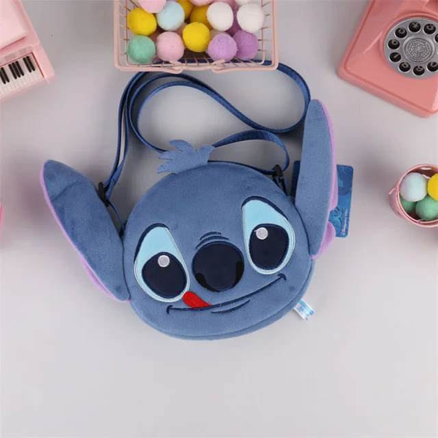 Disney Peluche Stitch Messenger Bag Kawaii Peluches Anime Plush Backpacks for Girls Dolls Soft Handbags Plush Toys for Children 4