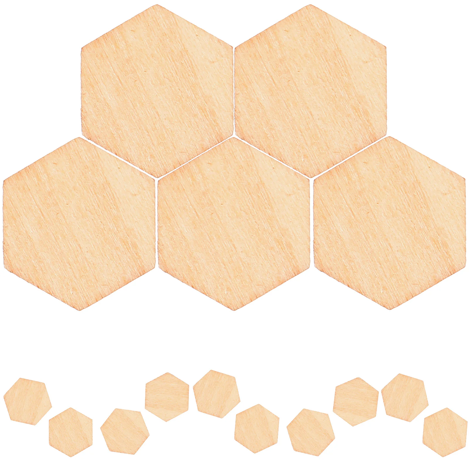 

12.5MM Beech Wooden Hexagonal Pieces Ornaments Wood Decoration Madera Ornaments Embellishment DIY Crafts Decorations