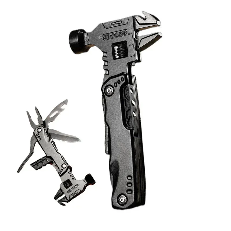 Folding Pliers Manual Tools 16 in 1 Universal Folding Pliers Multi-function Wrench Hammer Combination Adjustable Hand Tools for Outdoor Survival Camping