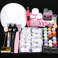 Acrylic Nail Kit Acrylic Powder Nail Liquid with Nail Dryer Lamp All for Nail Extension Quick Builder Acrylic Glitter Powder Kit 1