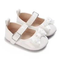 0-18 Months White Neonatal Soft Sole Girl Baby Upper PU Non Slip Rubber Sole Cute Princess Shoes Baby Walking Shoes 2