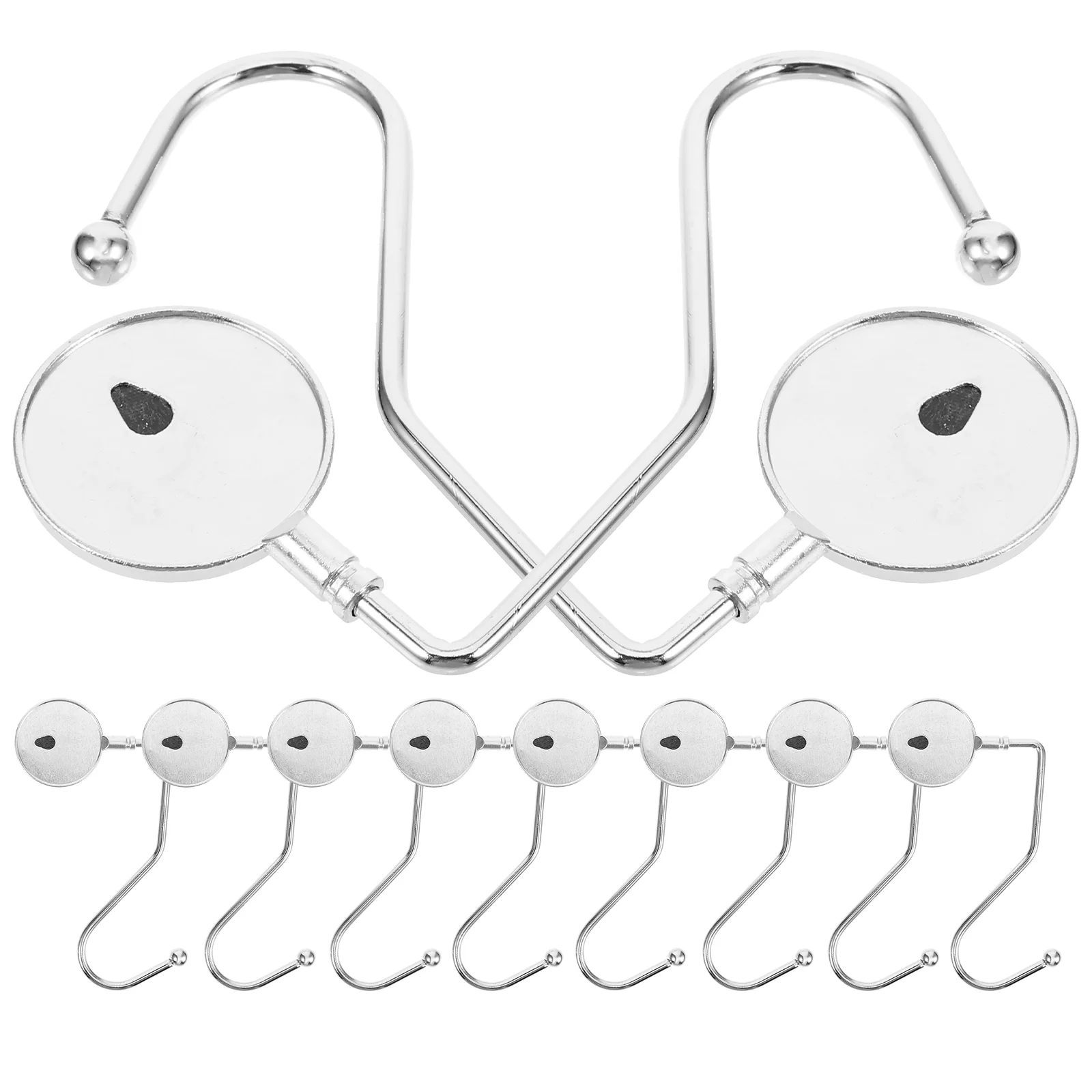 

10 Pcs Hook up Anti-skid Office Hanging Hooks for Decorations Desk Aluminum Alloy + Iron Bag Hanger