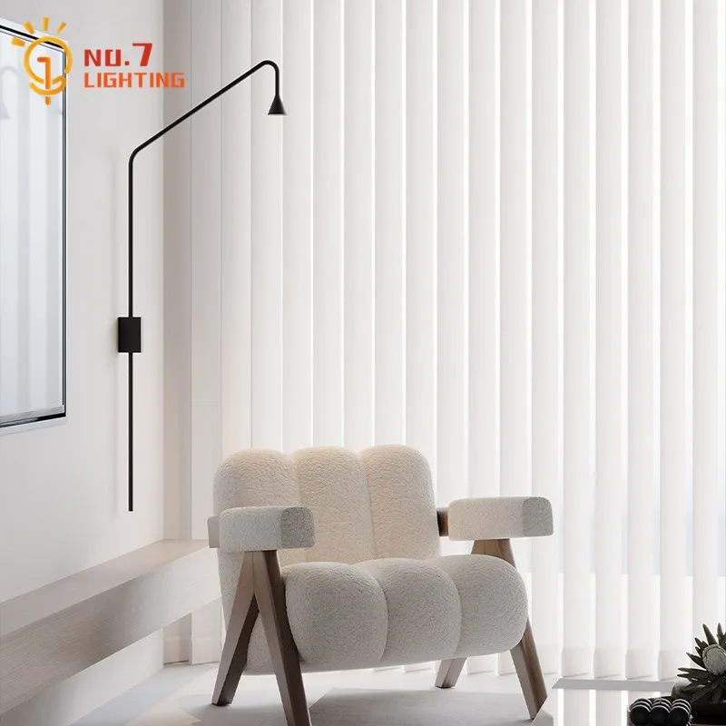 Spain Design Industrial Gold /Black Wall Lamp LED Adjustable Minimalist Wall Mounted Corridor Aisle Background Living Room Study 5
