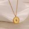 Collier géométrique en acier inoxydable pour femmes, pendentif tournesol, chaîne de clavicule, accessoires de bijoux esthétiques