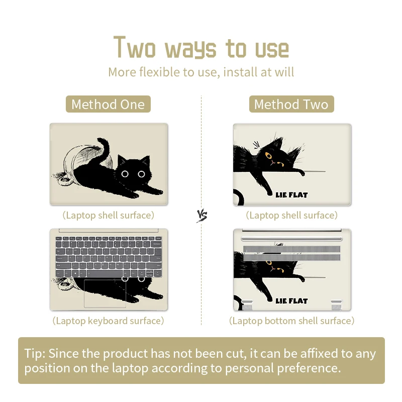 Laptop Skins Adesivos com Capa de Gato Pele de Vinil Decalque Desenhos Animados Decalque Ajuste para Macbook Lenovo hp Asus Dell Acer 13.3 15.6 17 - Imagem 6