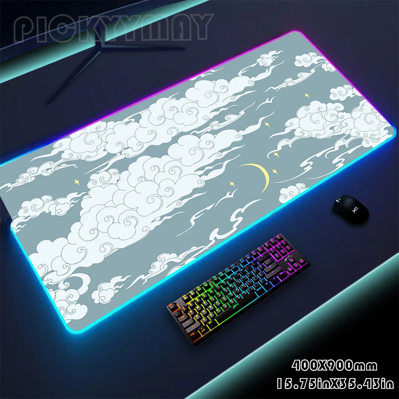 

Cloud Large RGB Mouse Pad XXL Gaming Mousepad LED Mouse Mat Gamer Desk Mat Luminous Table Mats Desk Pads With Backlit