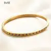 Bwise Waterproof Luxury Colorful Cubic Zirconia Bangles Stainless Steel Open Bracelet Bangle 18k Plated Fashion Jewelry Women 3