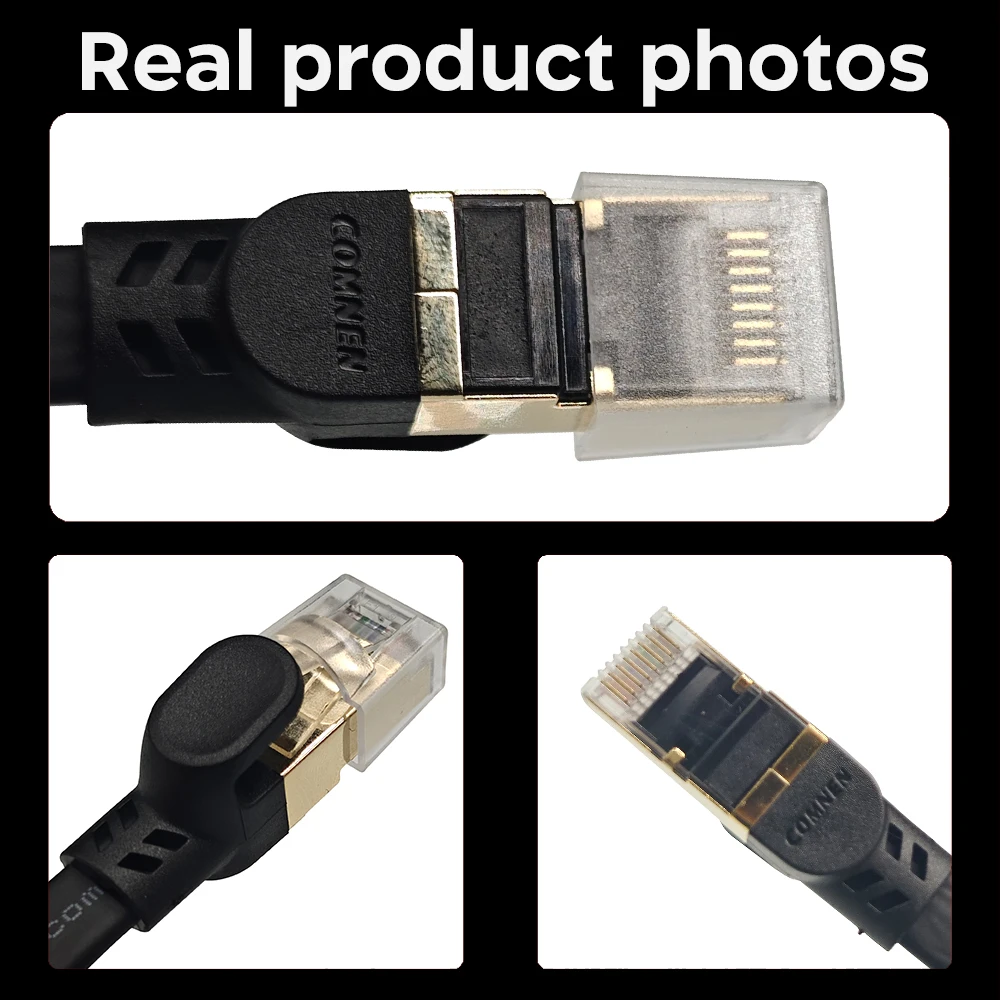 COMNEN CAT8 0.15-30M 플랫 이더넷 케이블 40Gbps 2000MHz Rj45 랜 10m 15m 20m 30m 50피트 100피트 모뎀 라우터 PS 5/4용