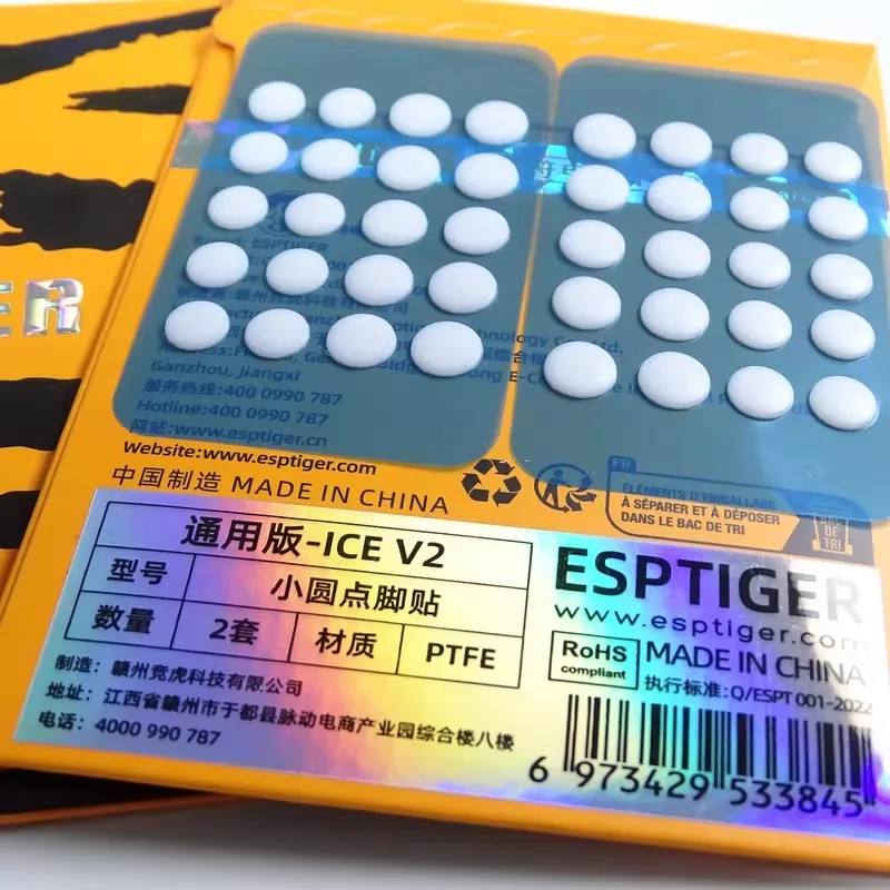 Esports Tiger DIY ICE V2 Universal Mouse Skates - Smooth Glide Enhancement Pack (40pcs)